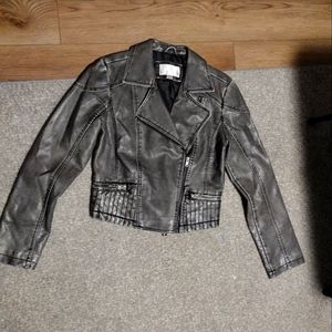 Faux leather moto style jacket